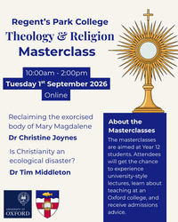 Regent's Park Masterclass 2026 poster Poster advertising the masterclass, including date, time and programme details.